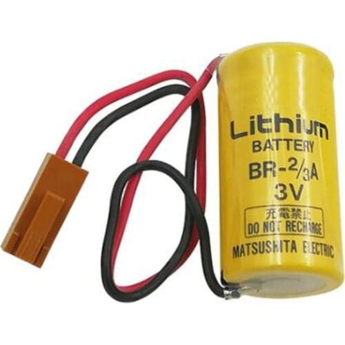 Original New BR-2/3A 3V 1200mAH BR2/3A PLC Industrial Lithium Battery with Plug For Panasonic FANUC CNC BR2/3AE2P Batteries
