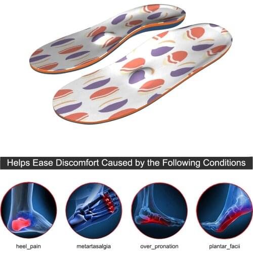 Pink EVA-orthotic Insoles High Arch Support Flat Foot Pain Relief Memory Foam Running Athletic Shoe Insoles Women 3CM height