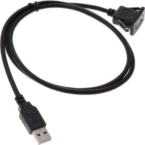 Great Performance Car USB2.0 Extension Panel Flush Mount Cable Kit Square 1m