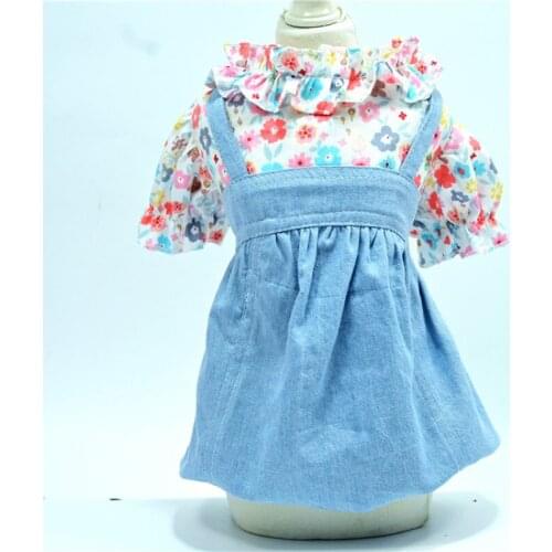 Dog Dress Denim Skirt Summer Cat Pet Dog Clothes Puppy Dresses Yorkshire Corgi Pomeranian Clothing Poodle Bichon Pet Costumes S