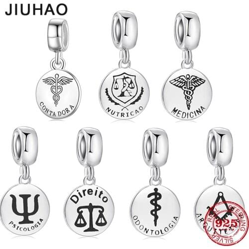 Symbol Psychology pendants beads 925 Sterling Silver Charms For jewelry making Fit Original Designer Charm Bracelets psicologia