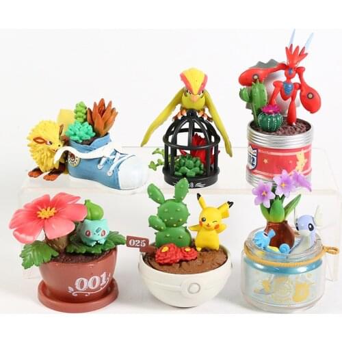 Pokemon Pocket Botanical Vol.1 Pikachu Pidgeotto Scizor Bulbasaur Dratini Horsea Arcanine PVC Figures Toys 6pcs/set