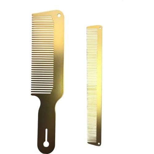 1PC Senior Golden Space Aluminum Haircut Comb Professional Barber Cutting Comb Hairdressing Tools Salon Accessaries