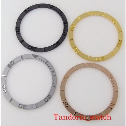 Watch Replacement Flat Stainless Steel 38mm Bezel Insert Material For watch Case Black/Rose Gold/GreyColor Ring