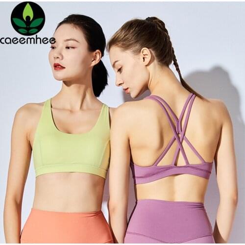 CAEEMHEE Beauty Back Sports Bra for Women Gym High Impact Yoga Tops Breathable Underwear Fitness Tank Top Running Active Bra