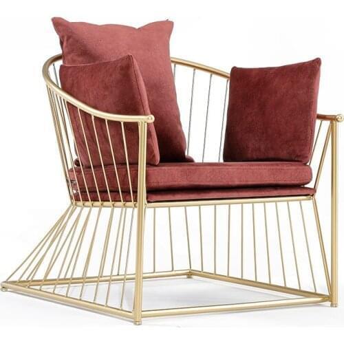 Light and luxurious sofa single decorated room balcony net red chair Nordic modern beauty and manicure clothing shop rest area t