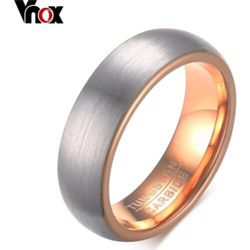 Vnox Tungsten Rings for Men, Basic Wedding Engagement Band Brushed Black, 6mm Wide US Size 7-16
