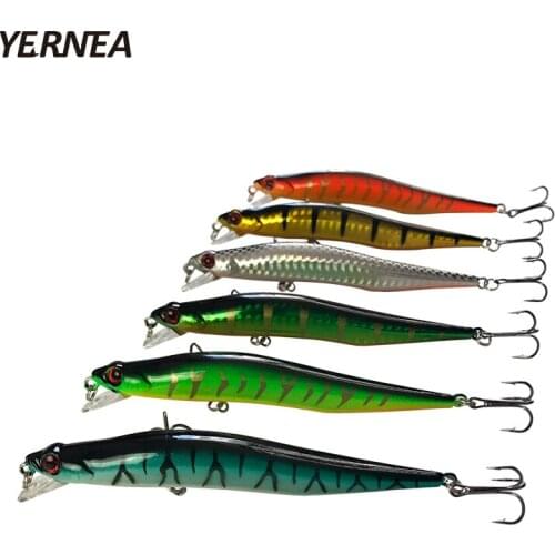 Yernea 6 pcs/Lot 11.5cm 10.2g 3D Eyes Fishing Lure Minnow Hard Baits Artificial Boxed Wobblers 6 Colors Fishing Lures Tackle