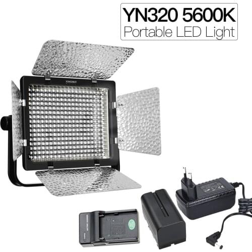 YONGNUO YN320 Professional on-camera LED Video Light APP Control 5500K with U-type Bracket Stand for Canon Nikon Sony DSLR