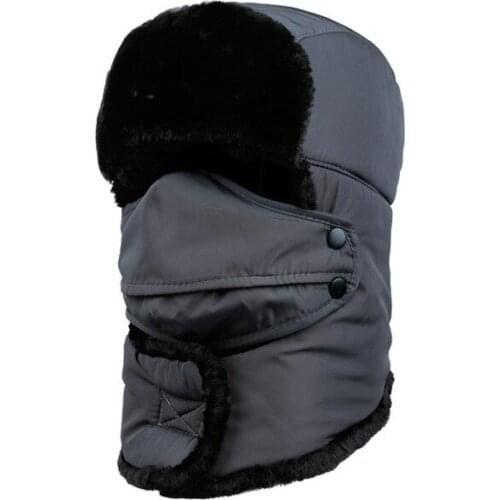 Hat Women Winter Lei Feng Hat Mens Tide Thickened And Velvet Warm Ear Protection Winter Cycling Windproof Hat