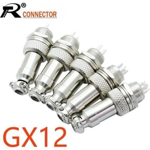 100sets/lot GX12 2/3/4/5/6 Pin Male & Female 12mm L88-93 Circular Aviation Plug Jack Socket Wire Panel Connector