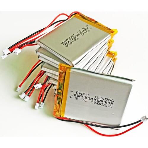 10 x 504050 JST 1.5mm 2pin 3.7V 1500mAh Lithium Polymer LiPo Rechargeable Battery For DVD PAD mobile tablet pc power bank Camera