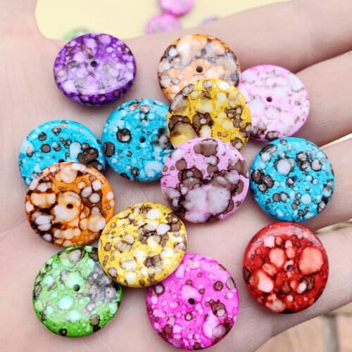 15pcs 20mm Acryl Round Colorful Flat back rhinestone appliques DIY Wedding scrapbook craft -Z87
