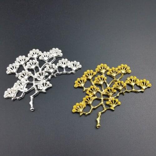 2Pcs/lot 50x65mm Zinc alloy Filigree branch Wraps Connectors Embellishments Findings Crafts accessories
