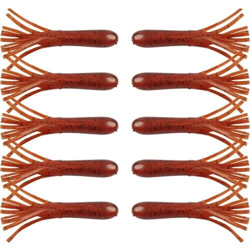 20pcs soft silicone crappie fishing lure 9cm 6.7g soft tube Texas rigs bait skirts grub worm fishing for bass trout fishing