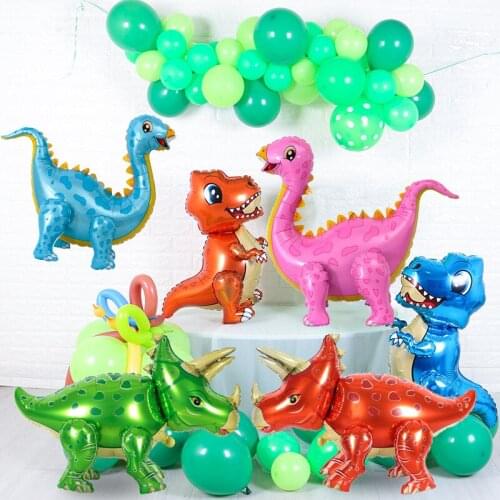 4PCS Dinosaur Foil Aluminum Balloons Party Supplies Garland Helium Jungle Favors Birthday Graduation Baby Shower Decorations