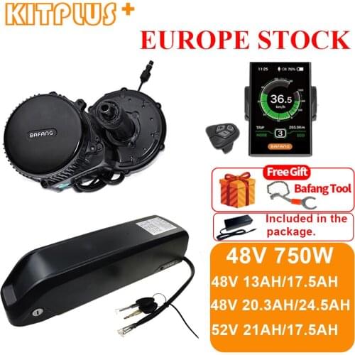 48V 750W Bafang BBS02B Mid Drive ebike Motor Electric Bike Conversion Kit with 48V 13Ah 24.5Ah 17.5Ah 21Ah Battery Samsung Cell