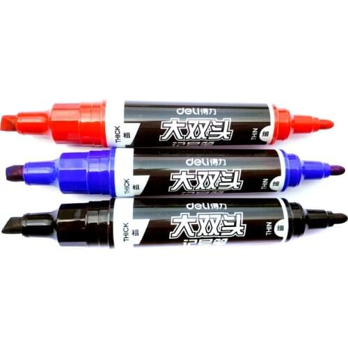 5pcs Deli s555 large double head logistics large head heavy head hook line water washable double head mark