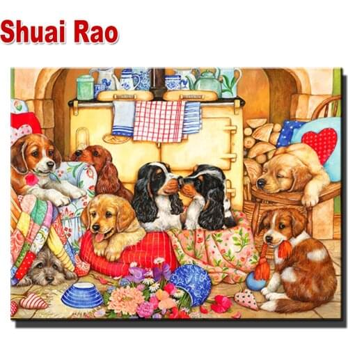Diy Diamond Crystal 5d diamond mosaic"Farm Animals"diamond painting cross stitch embroidery full round drill dog Puppy Art