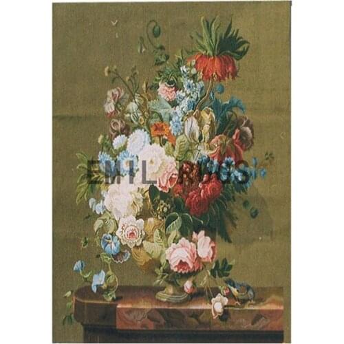 Aubusson Style French Tapestry Brown Fashionable Circular Household Decoration Mat French Antique Wool Knitting