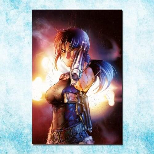Black Lagoon Revy Two-Hand Anime Art Silk Canvas Poster Print 13x20 24x36 Inches Modern Home Living Room Decor-4