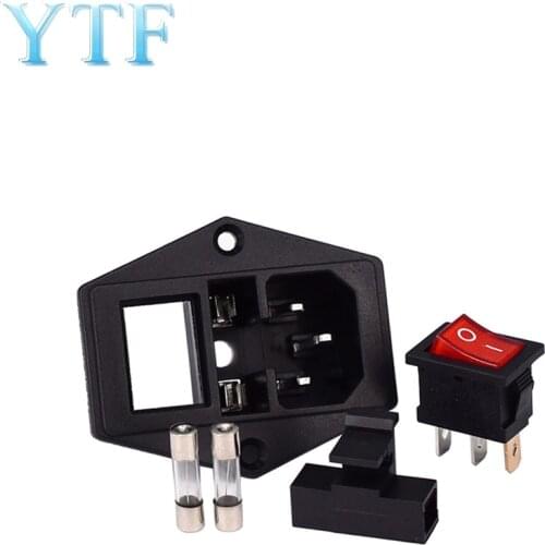 10A 250V Power Switch AC Part For For Ultimaker 3 In 1 Fuse Supply Socket Outlet Red Black 3D Printers Parts