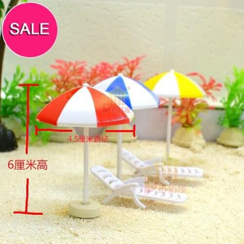 G05-X422 children baby gift Toy 1:12 Dollhouse mini Furniture Miniature rement Parasol and beach chairs 2pcs/set