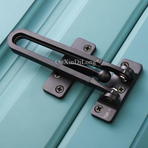 Brand New 1PCS Solid Zinc Alloy Anti-theft Door Clasp Home Hotel Door Chain Lock Rubber Mute Security Door Guard Latch