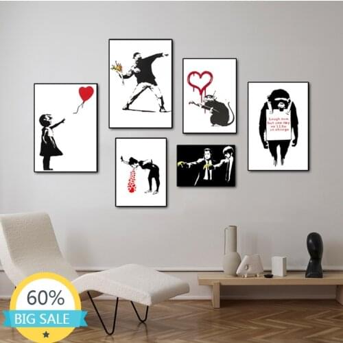 Banksy Graffiti Girl with Red Balloon Diamond Painting Embroidery Full Square Cross Stitch Kits Diamond Mosaic Home Decor Gift