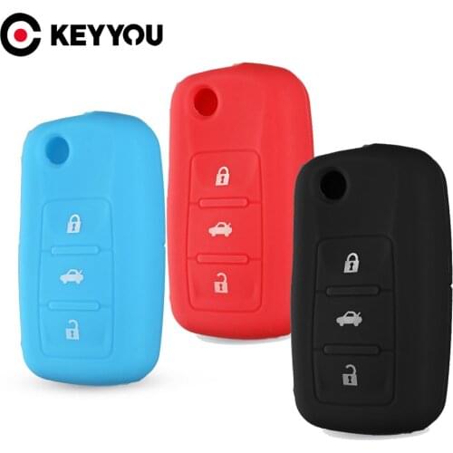 KEYYOU 30x 2/3 Buttons For VW VOLKSWAGEN Jetta Beetle Passat Golf Rabbit MK4 MK5 R32 Silicone Key Fob Cover Case Car Key Cover