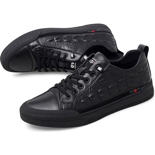 Cowhide pattern light luxury board shoes Korean version fashion shoes four seasons casual shoes mens shoes lovers' shoes lacing