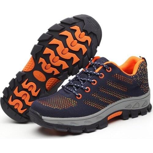 ZEEKSON Flying Woven Mesh Shoes with Increased Breathability Mens Casual Sports Shoes Lace-up Work Labor Insurance Shoes Women