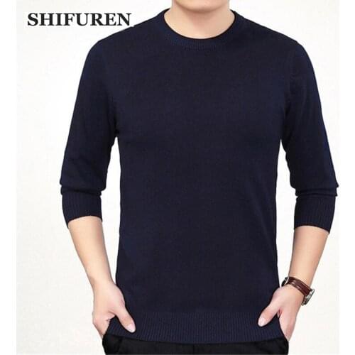 SHIFUREN Sweaters Men 2018 New Arrival Autumn Winter Casual Pullovers Round Neck Male Sweater Jumpers Long Sleeve Knitwear