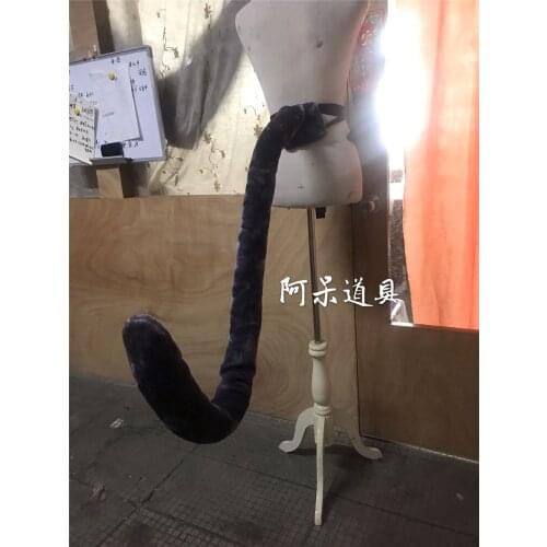 Arknights April Plush Black Dark Grey Tail Halloween Carnival Party Costume Accessories Toys Childrens Party Halloween Gifts