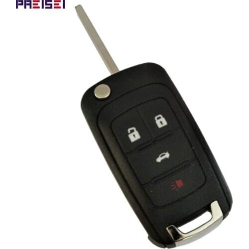 PREISEI 5pcs/lot 4 Buttons Replacement Flip Remote Key Case Fob Car Key For Chevrolet Cruze Aveo Auto Accessories