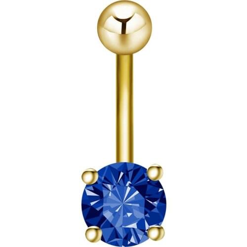 QIMING 1pcs Wholesale Jewelry Shining Body Piercing Jewelry Rhinestone Navel Ring Dangle Body Piercing 14G Belly Button Rings