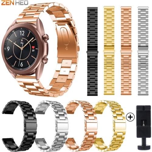 20mm 22mm Stainless Steel Strap For Samsung Galaxy Watch 3 45mm 41mm Smart Watch Band For Samsung Galaxy Watch3 Watchband