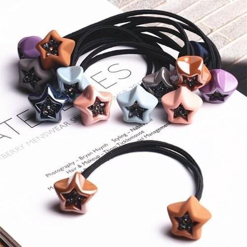 2PCS New Cute Five-star Diamond Princess Headwear Kids Elastic Hair Bands Children Hair Ropes Girls Accessories Baby Headdress