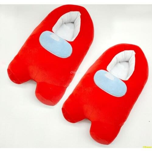 Women Home Slippers Fall Winter Warm Slippers Slip on Flats Slides Female Faux Fur Slippers 36-45 Cotton Plush Slippers Among Us