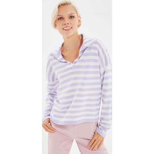 Trendyol Polo Collar Striped Knitwear Sweater TWOAW22KZ1244