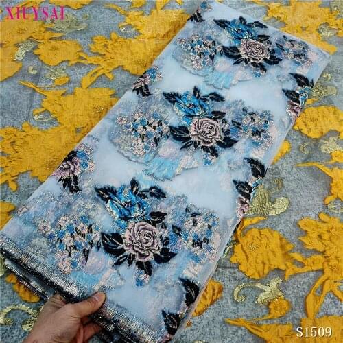 XIUYSAI New Design Organza Lace African French Lace Fabric High Quality Nigerian Tulle Jacquard Brocade Lace Fabric For Par 1510