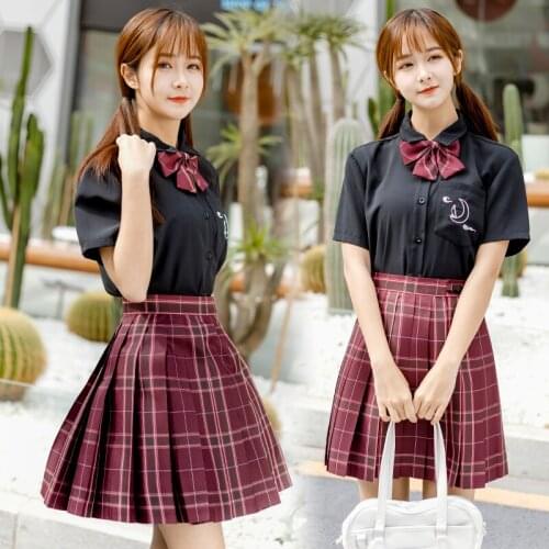 Real shot shahua JK uniform genuine plaid skirt spot pleated skirt spring summer college student skirt