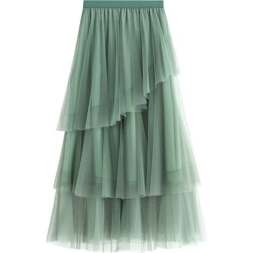 Cake long pleated tulle Skirt Woman Yarn Skirt Fairy harajuku plus size skirts womens boho kawaii bohemian korean fashion