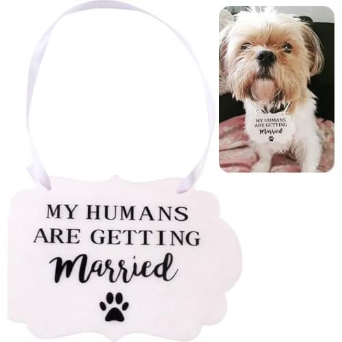 1PCS Dog Wedding Sign Creative Letter Print Hanging Board Wedding Decoration Sign Wedding Photography Props Pet Decor