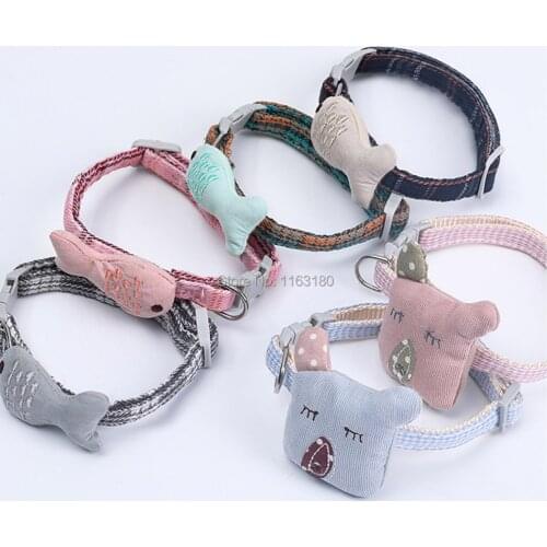 12pcs/lot Cute Pet Collar Small Cat Dog Collar Cartoon Bow Tie Cat Dog Adjustable Buckle Necklace Dog Accessories