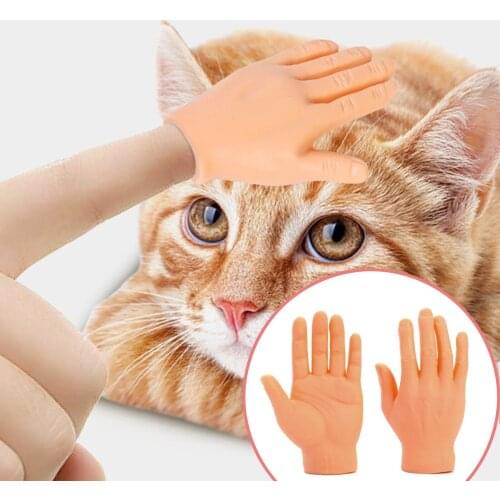 2PC Novelty Funny Funny Set Of 1Pair Finger Hand Finger Puppets Five Fingers Open Palms Funny Cat Finger Toy Cosplay Toys