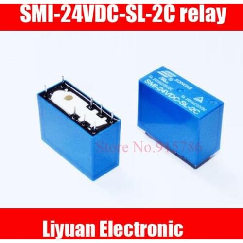2pcs New SMI-24VDC-SL-2C 5A 250VAC / 30VDC 8pin two open two closed relay