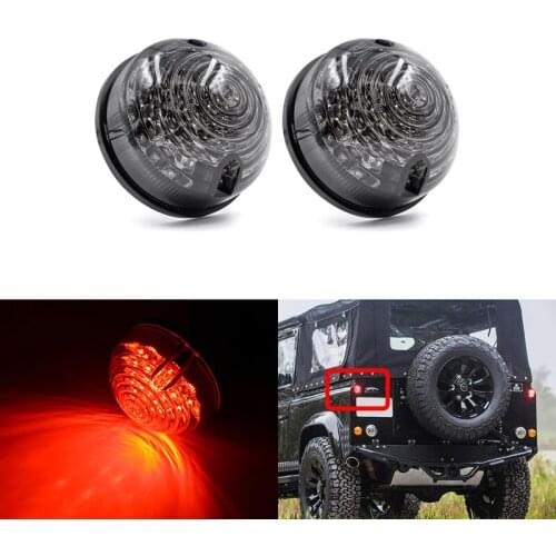 2PCs Smoked Rear Red Led Stop Brake Lights For Land Rover Defender 1990-2016 Defender 90/110 1983-1990