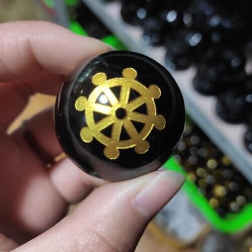 4cm Natural Black Obsidian Sphere Crystal Ball Healing Stone