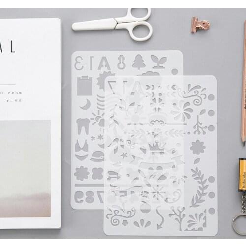 6pcs A5 Loose-leaf Painting Template Lace Ruler DIY Album Handbook Decoration Drawing Ruler 24 Selection